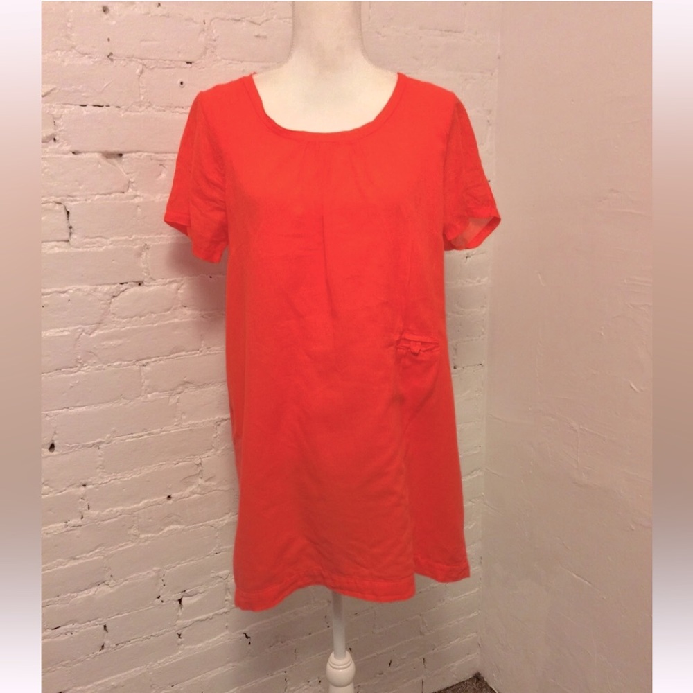 Chinti & Parker cotton mini dress shirt sleeve pink size small